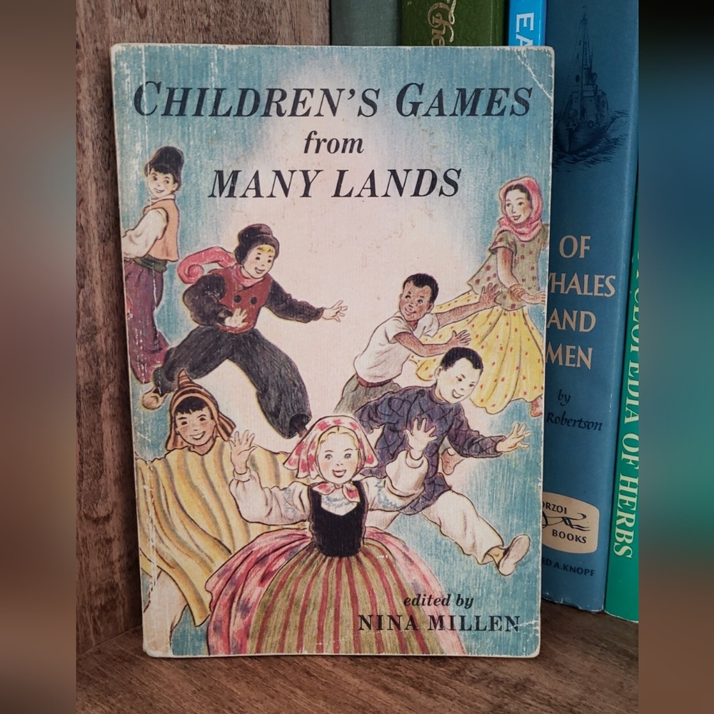 Vintage Children's Games from Many Lands Softcover Book, Color Illustrations